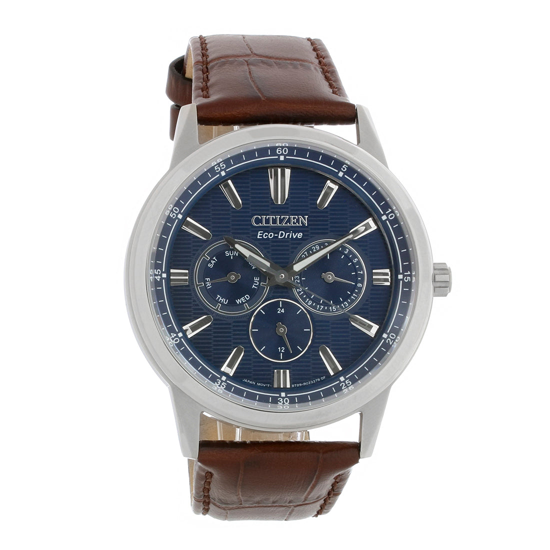Citizen Eco Drive Mens Corso Multifunction Brown Strap Watch BU2070-12L