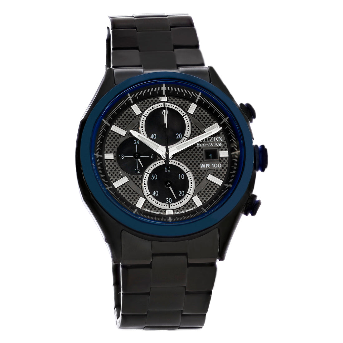 Citizen Eco-Drive Mens Black ION PVD Chronograph Watch CA0438-52E