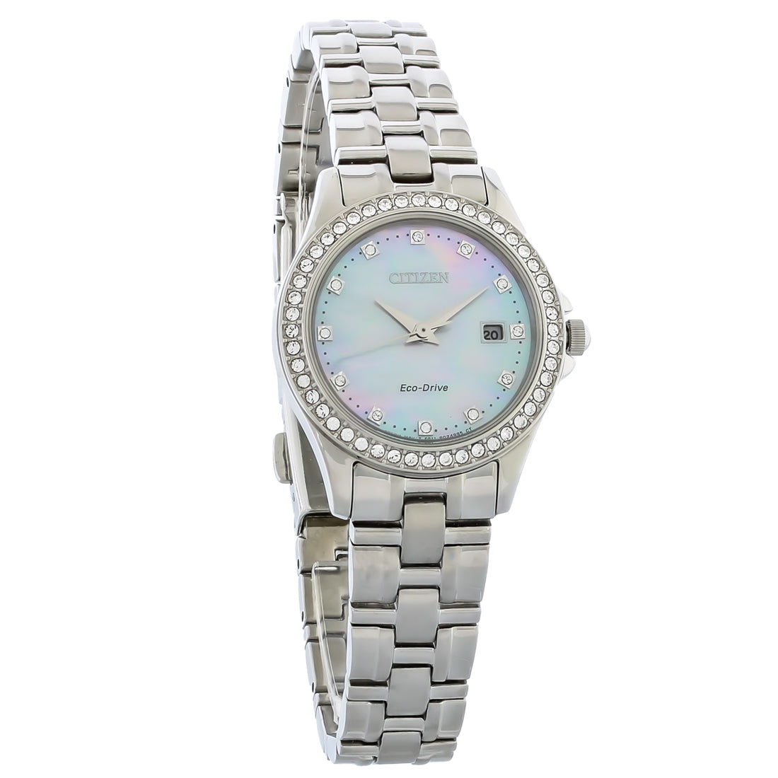 Citizen Eco-Drive Silhouette Ladies Crystals Stainless Steel Watch EW1841-66D