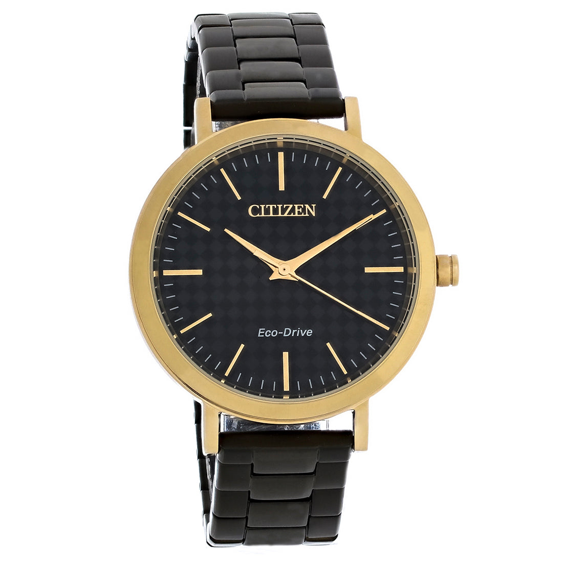 Citizen LTR Eco-Drive Ladies Rose Gold Tone & Black ION Watch EM0768-54E