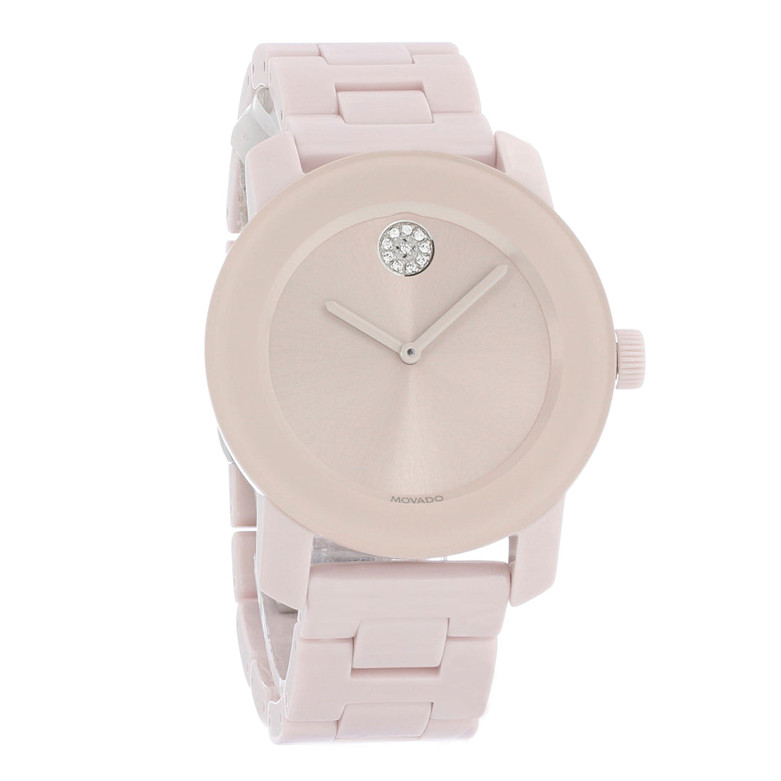 Movado Bold Ladies Ceramic Blush Dial Swiss Quartz Watch 3600536