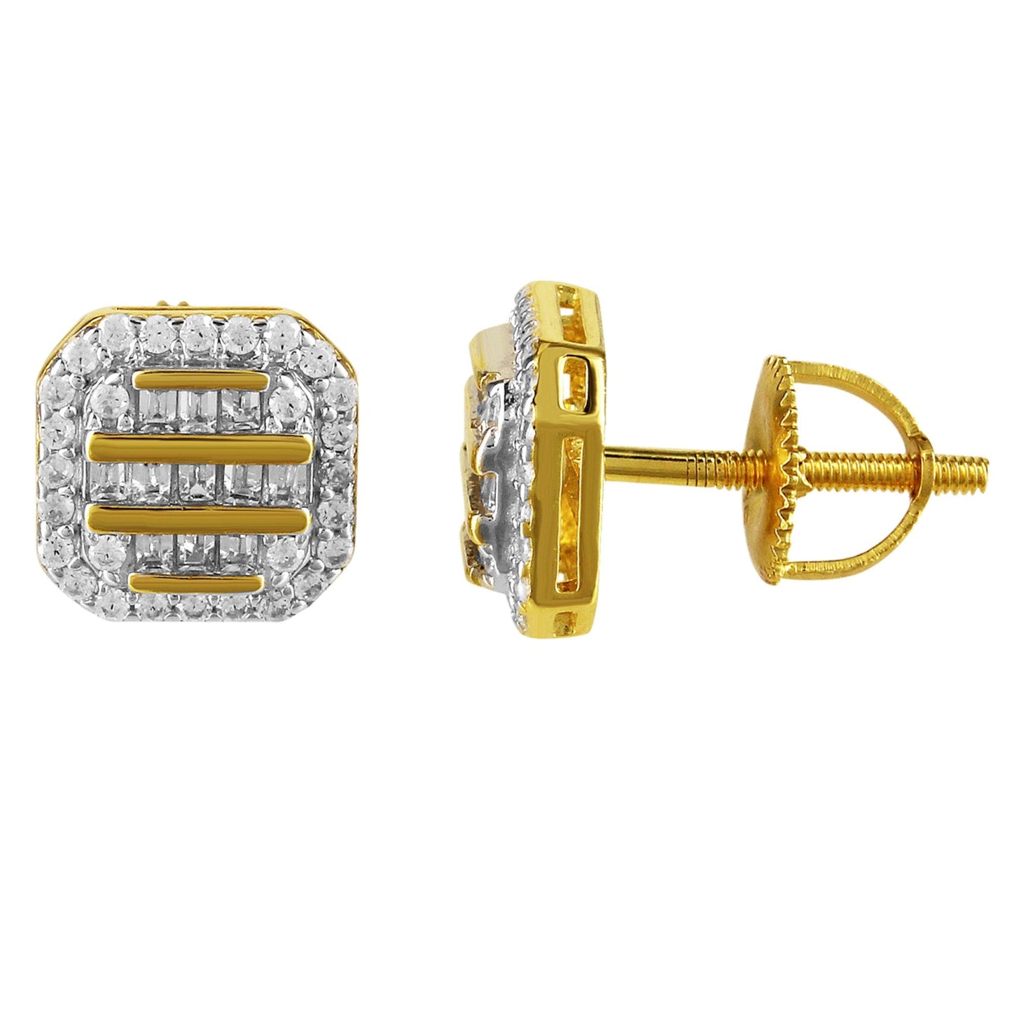 S.Silver Square Earrings (RP)+GP