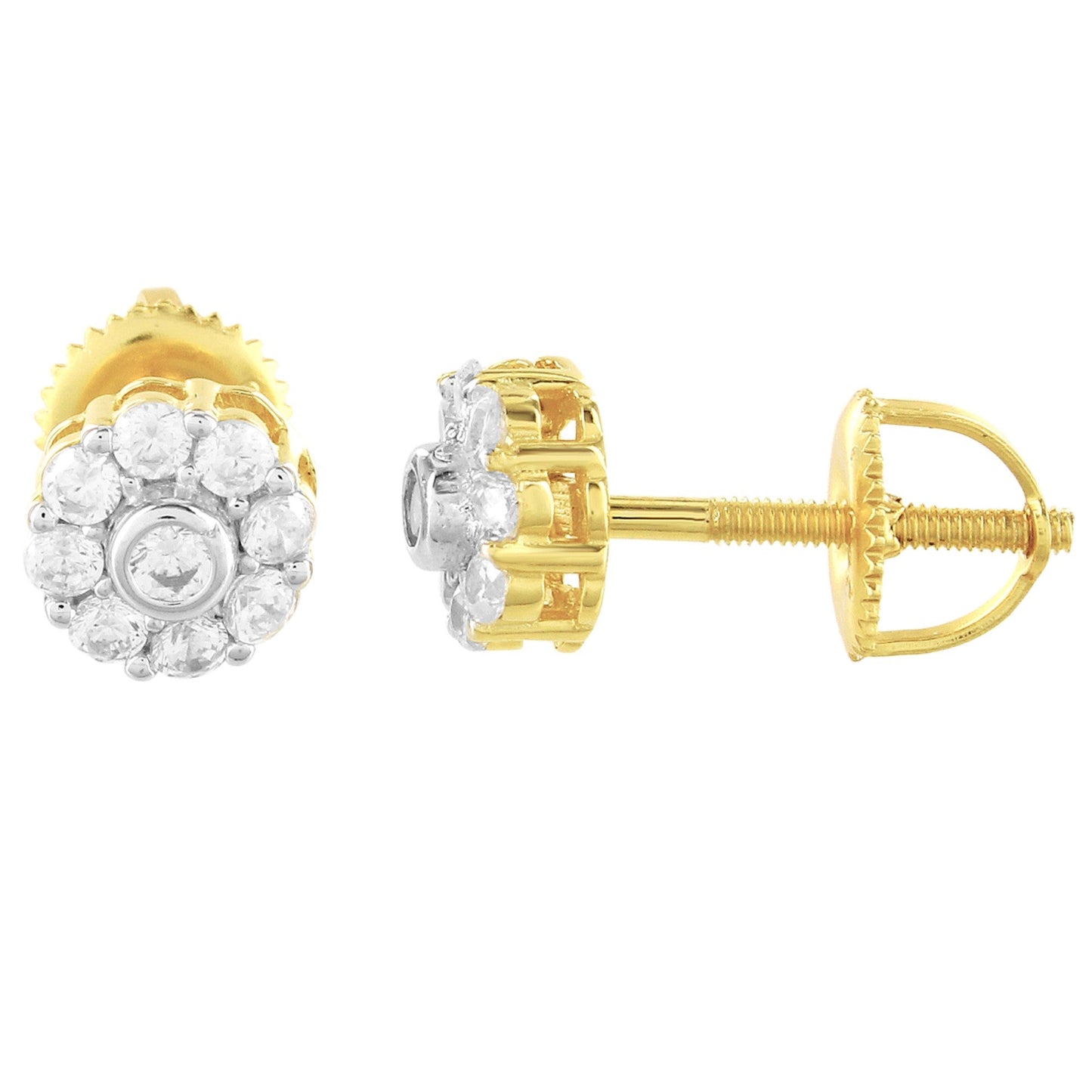 S.Silver Round Earrings (RP)+GP