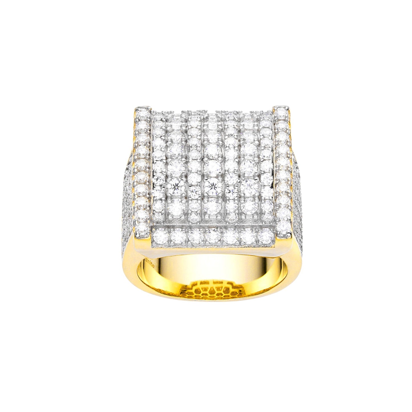 S.Silver Round Moissanite Designer Sz 9 Mens Ring 4-1/4 Cttw RP+GP