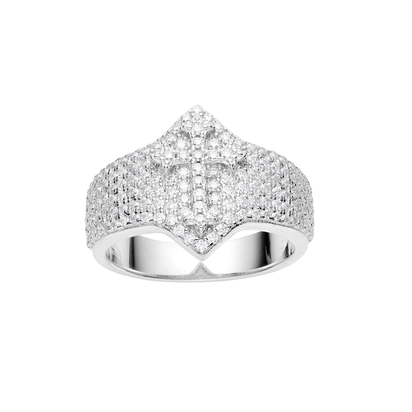 S.Silver Moissanite Mens Ring Size 10 (RP) 1-1/3 Cttw