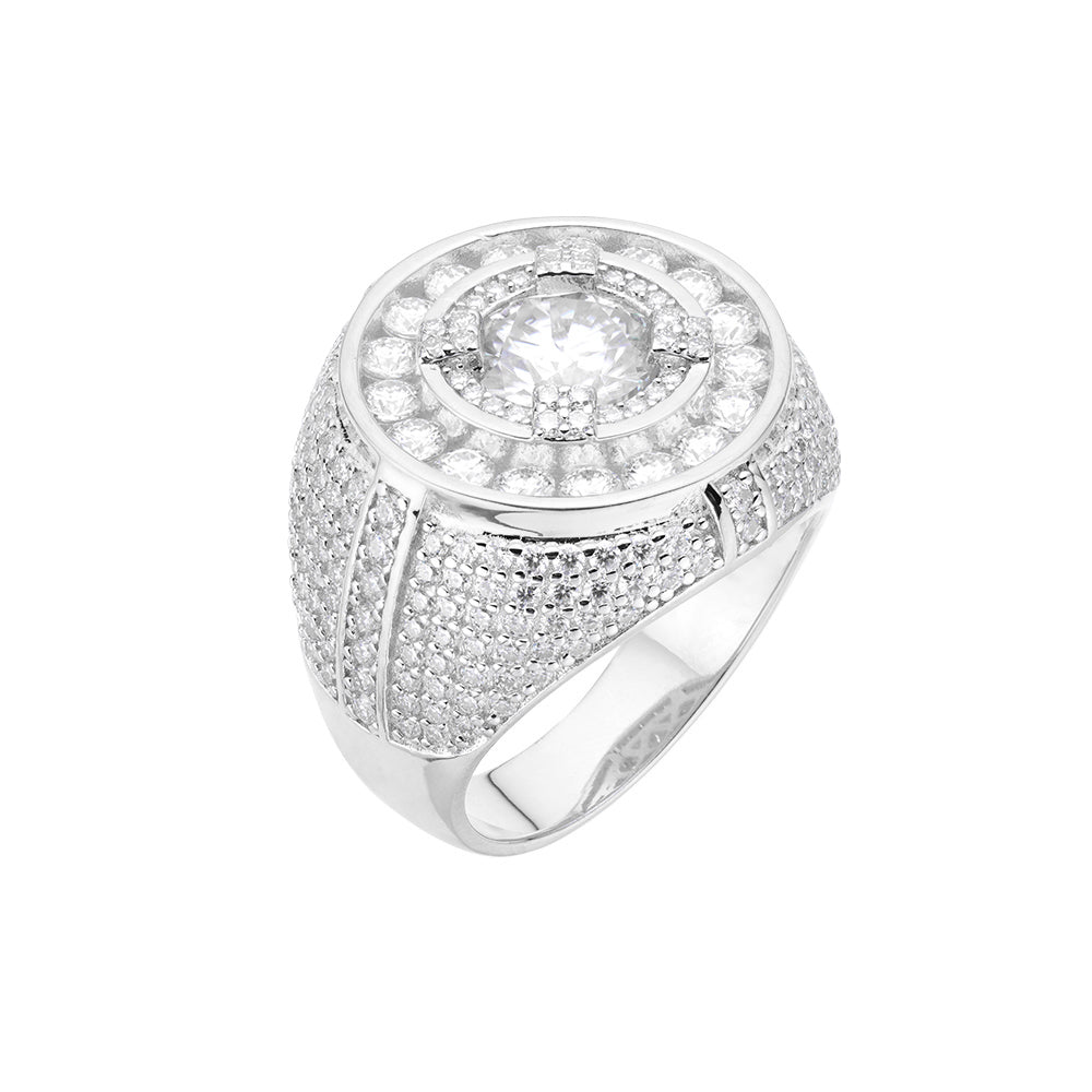 S.Silver Round Moissanite Designer Sz 9 Mens Ring 5-3/4 Cttw RP