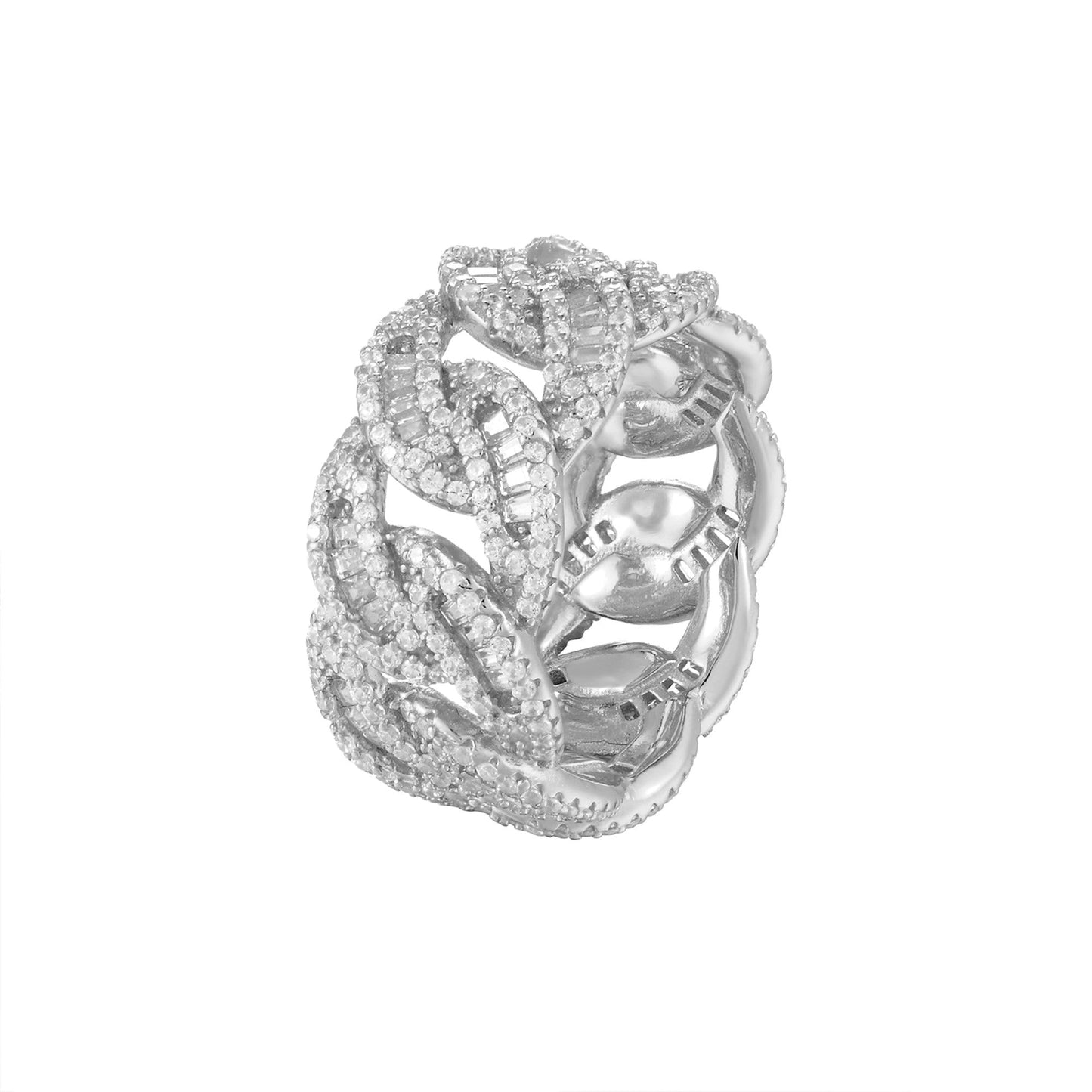 S.Silver CZ Infinity Designer Sz 7 Mens Ring RP