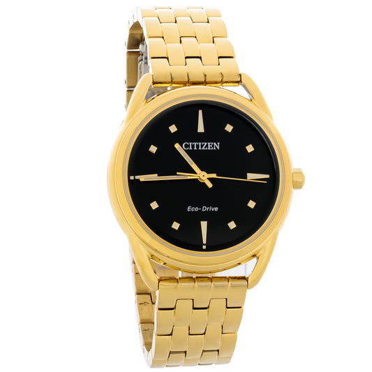 Citizen Eco-Drv Classic Ladies Black Dial Stainless Steel Watch FE7092-50E