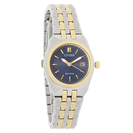 Citizen Eco-Drive Ladies Corso Blue Dial Two Tone Dress Watch EW2294-53L