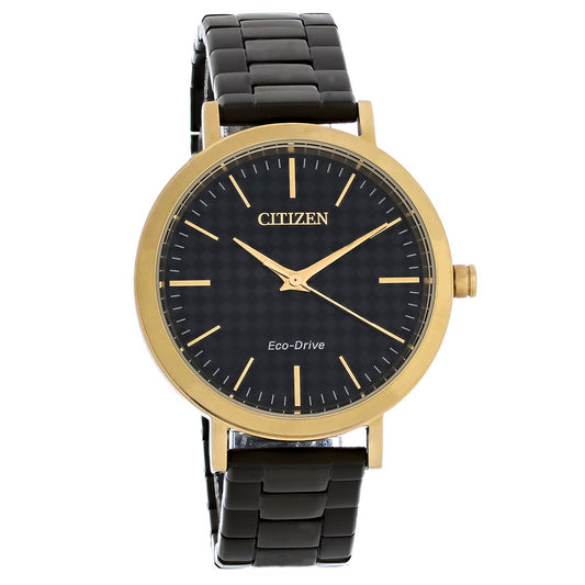 Citizen LTR Eco-Drive Ladies Rose Gold Tone & Black ION Watch EM0768-54E