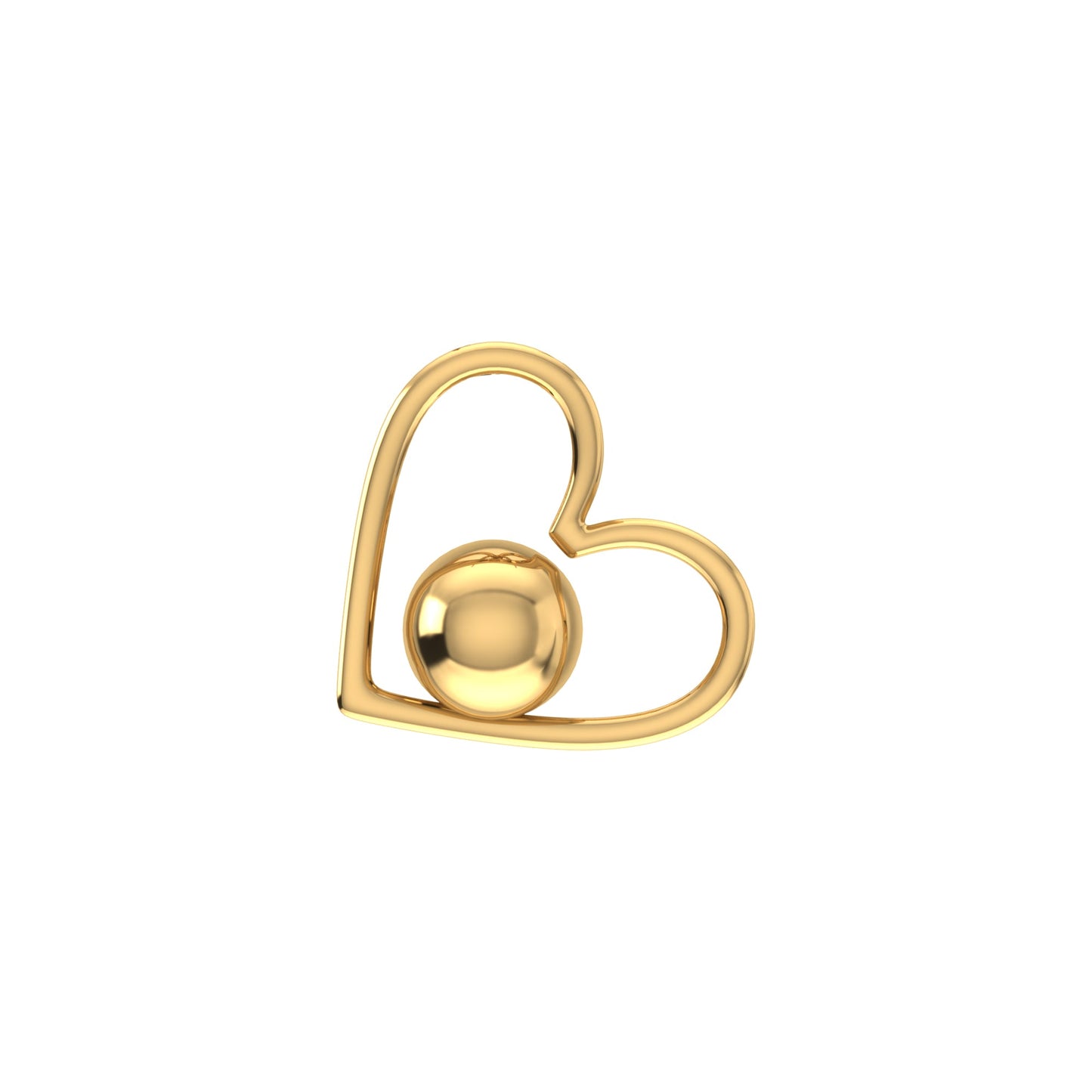 10K Yellow Gold Round Diamond Womens Heart Pendant 4-1/8 Cttw