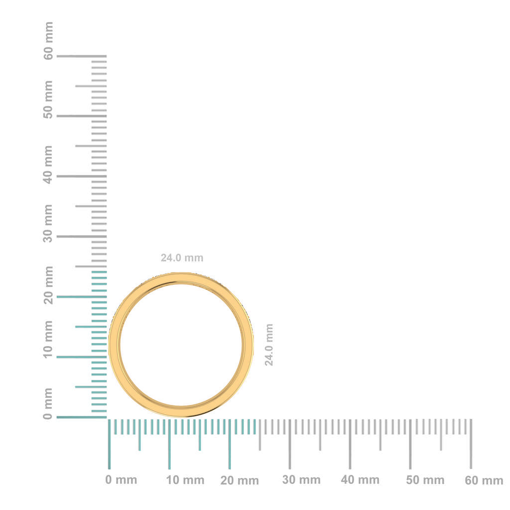14K Yellow Gold Round Diamond Prong Set Designer Couple Band 3/8 Cttw
