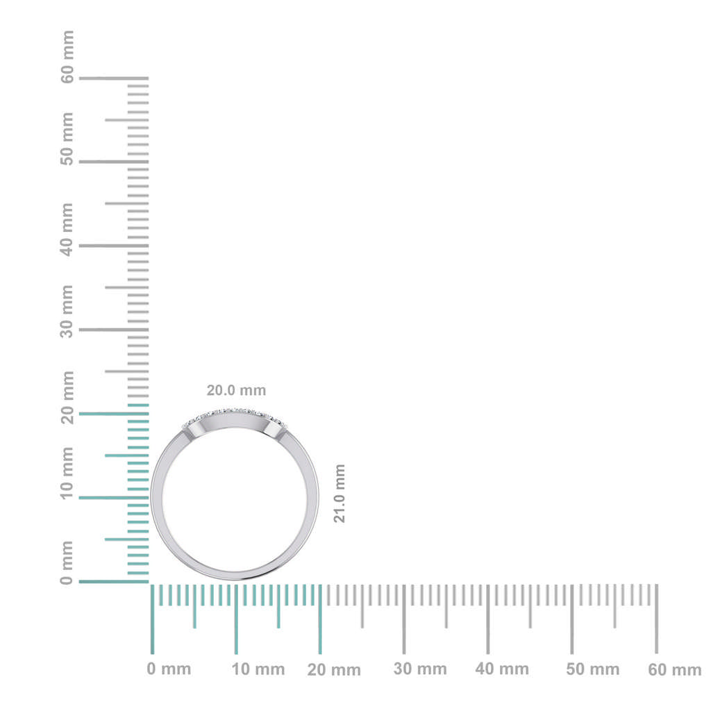 10K White Gold Round Diamond Square Shape Womens Negative Gap Ring 1/4 Cttw