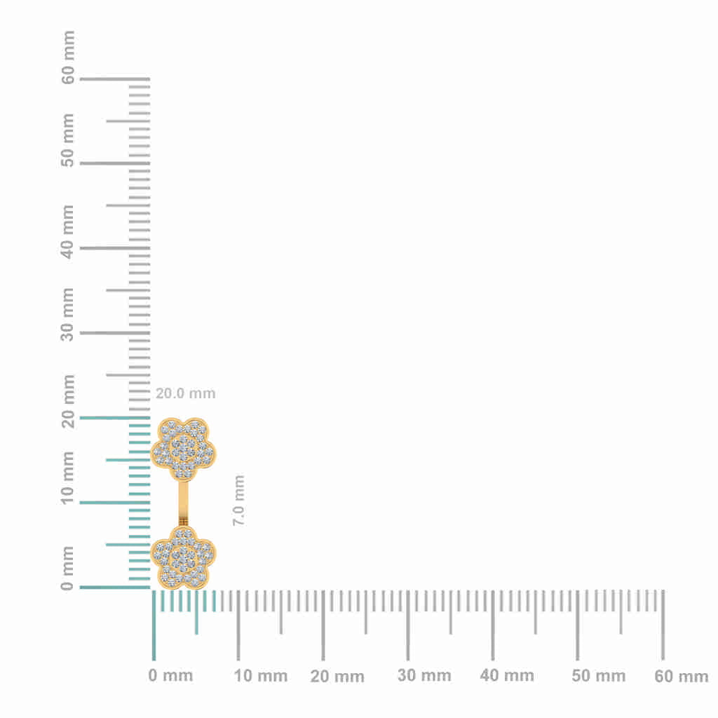 10K Yellow Gold Womens Round Diamond Floral Cluster Top Open Earrings 3/8 Cttw