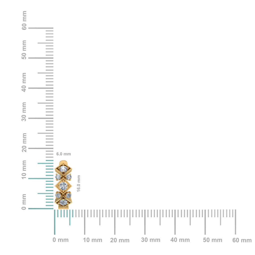 10K Yellow Gold Womens Round Diamond Small Huggies Earrings 5/8 Cttw