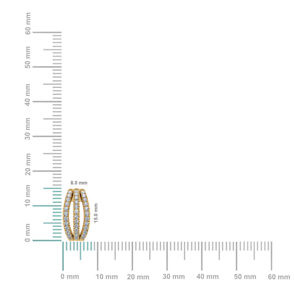 10K Yellow Gold Womens Round Diamond Small Huggies Earrings 3/4 Cttw