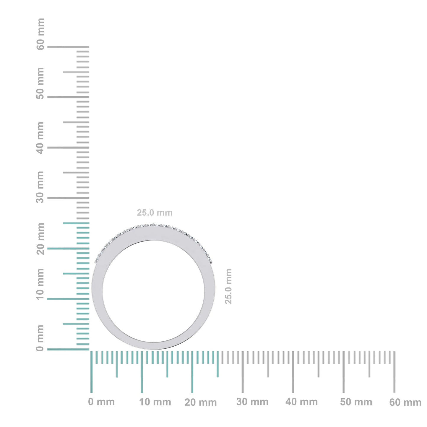 10K White Gold Princess Diamond Mens Invisible Band 2 Cttw