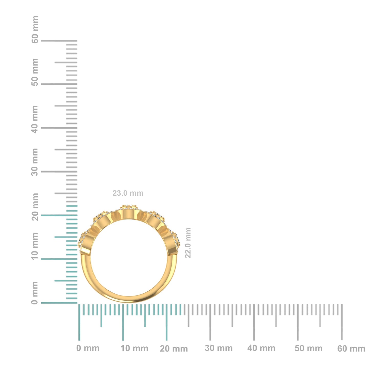 10K Yellow Gold Round Baguette Diamond Oval Shape Designer Womens Band Ring SZ 7 1/2 Cttw
