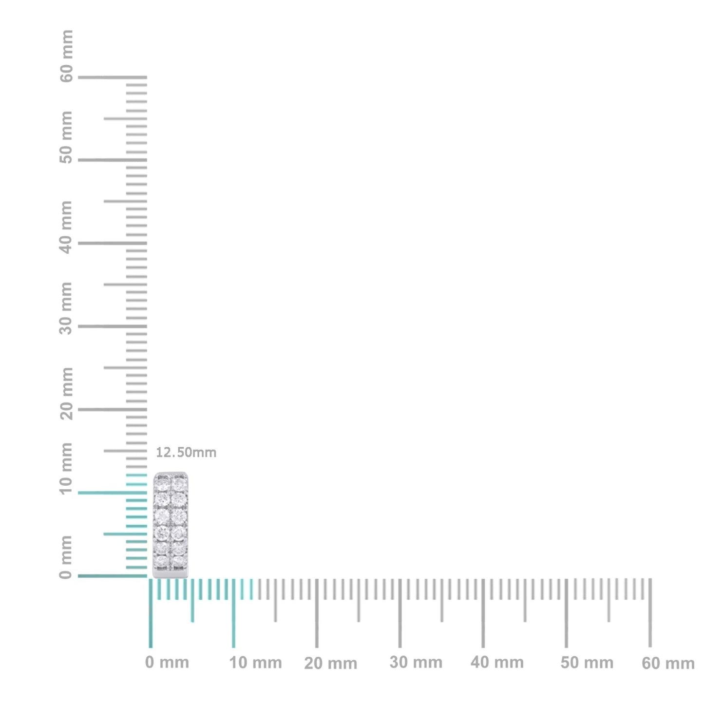 10K White Gold Round Diamond Designer Hoop Earring 1/2 Cttw