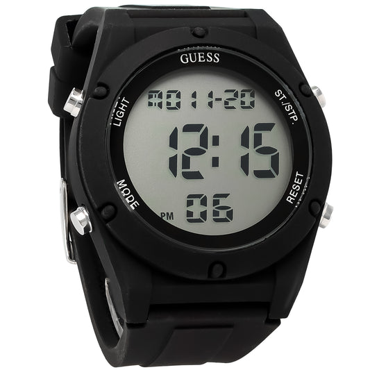 Guess Digi Pop Unisex Black Silicone Strap Quartz Watch W1282L2