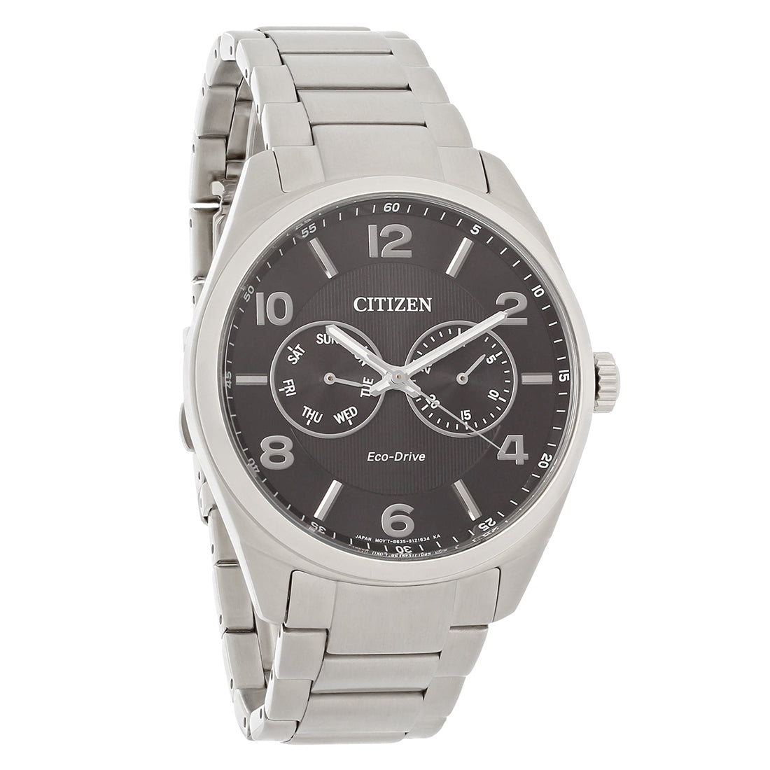 Citizen Eco-Drive 180 Mens Black Day/Date Dial Stainlelss Steel Watch AO9020-84E