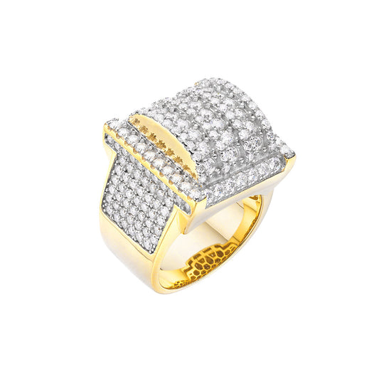 S.Silver Round Moissanite Designer Sz 9 Mens Ring 4-1/4 Cttw RP+GP