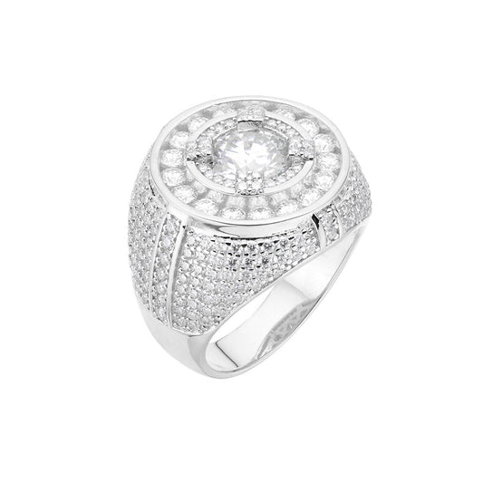 S.Silver Round Moissanite Designer Sz 9 Mens Ring 5-3/4 Cttw RP