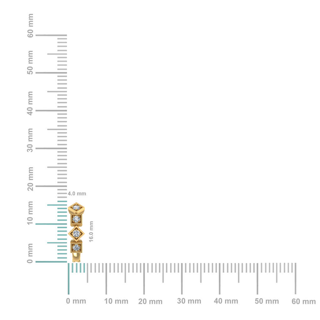 10K Yellow Gold Womens Round Diamond Small Huggies Earrings 1/5 Cttw